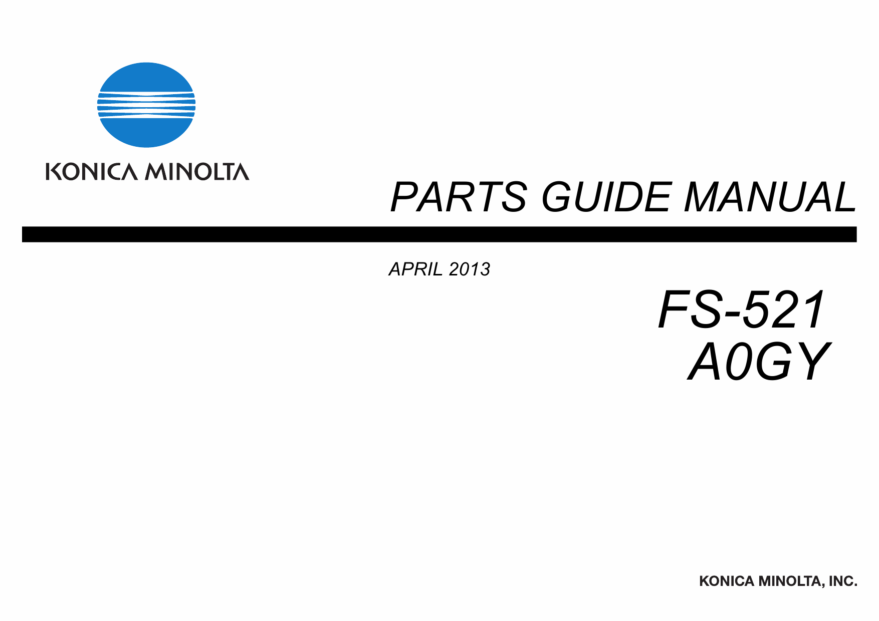 Konica-Minolta Options FS-521 A0GY Parts Manual-1